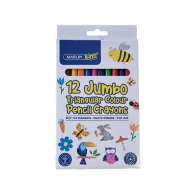 Stationery Jumbo Tri Colour Pencil Crayons