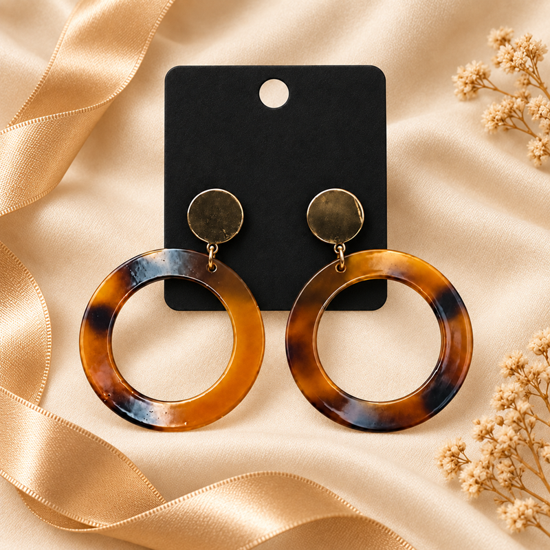 Gift Earring Ladies Ciarra Loop Drop Brown