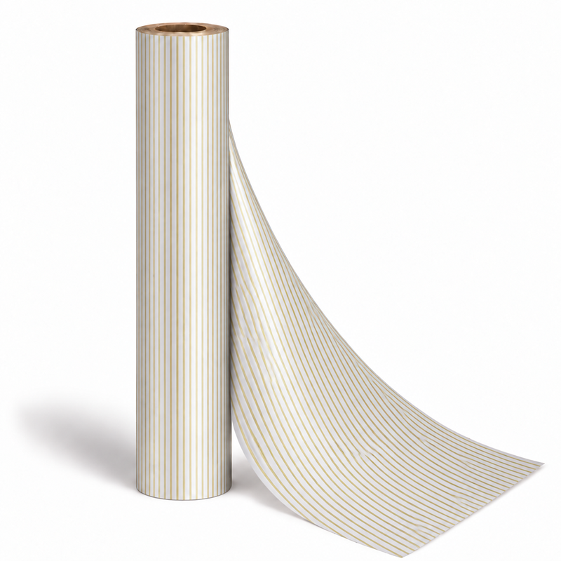 Counter Roll 100m Pinstripe White & Gold