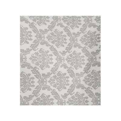 C/Roll Damask Scroll White Silver 50m