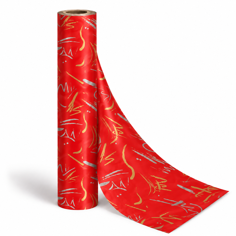 Counter Roll 50m Squiggles Red Silver Gold