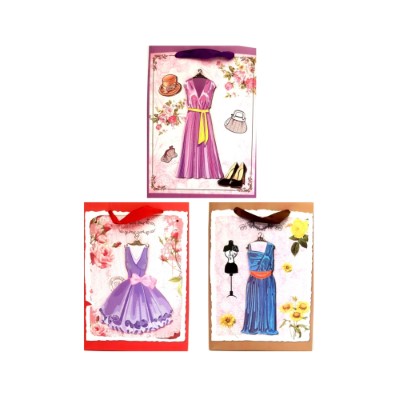 Gift Bag Fashion Dress Glitter Assorted 24 x18cm