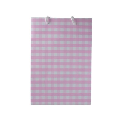 Gift Bag Large Baby Pink Big Check