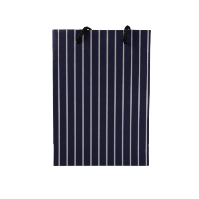 Gift Bag Small Navy with thin Silver Stripes