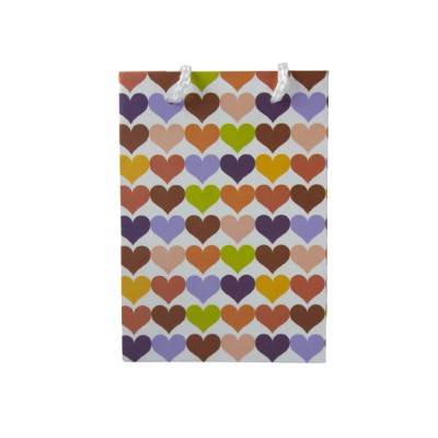 Gift Bag Small Colourful Hearts