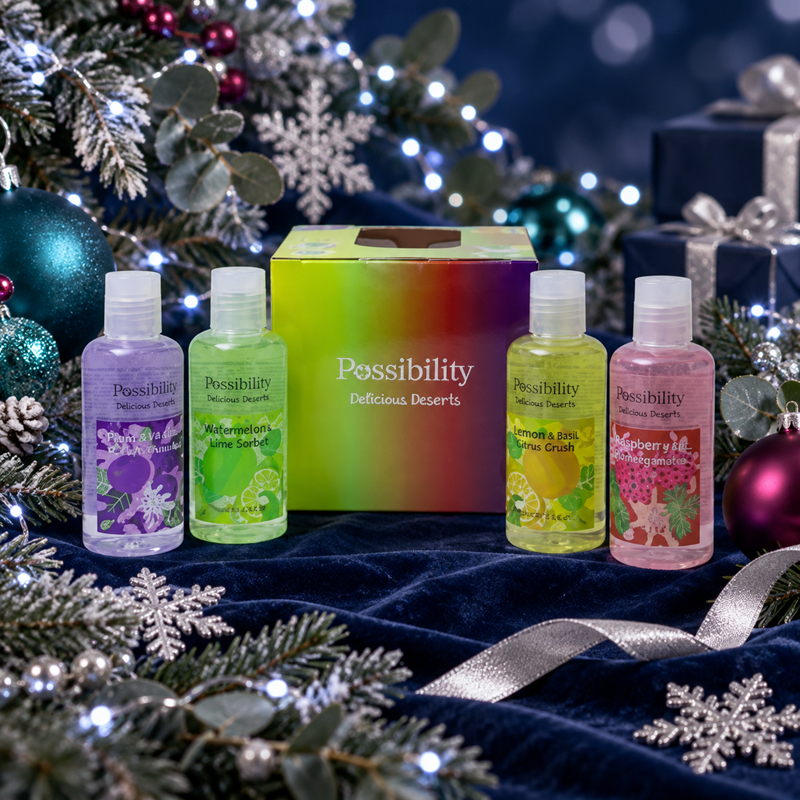 Pos Bath Shower Gels Cube 4x100ml