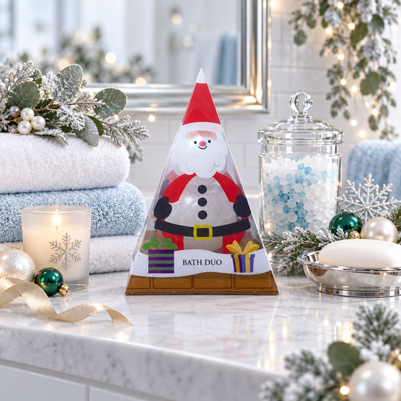 Pos Bath Santa Duo Fizzer & B/Bath 150ml & 80g