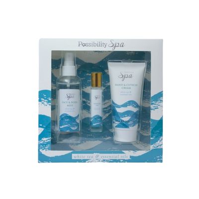 Pos Gift Set Bath Spa Sense Set White Tea & Essential Oil 3pce
