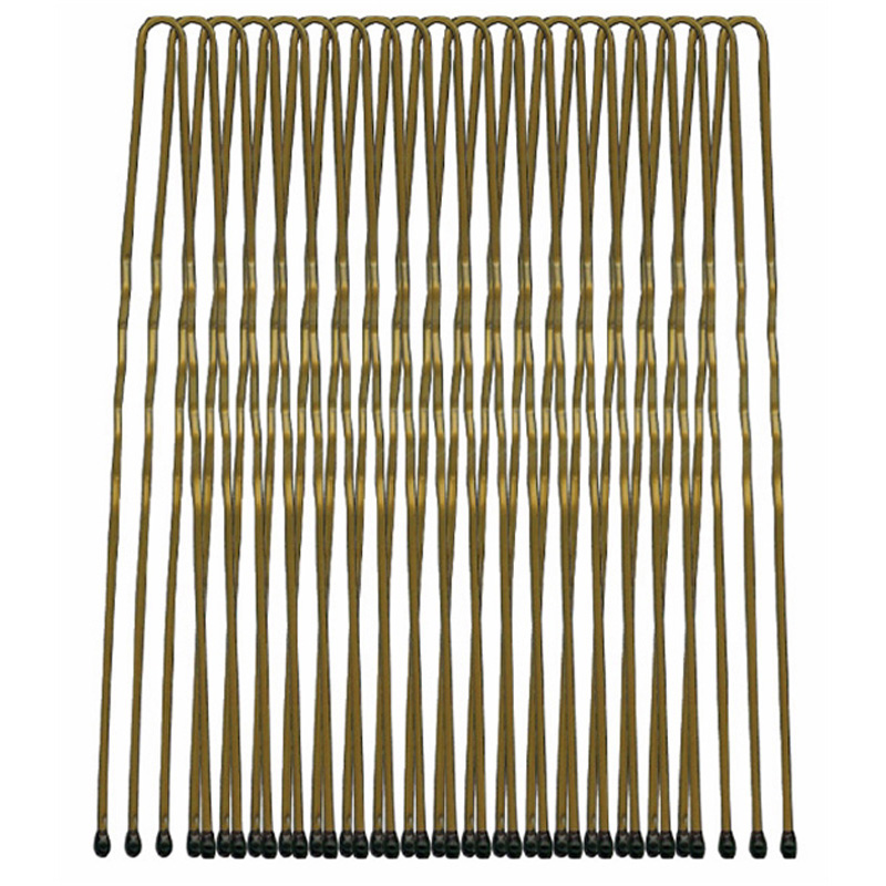 Hair Grips and Pins - Pins Wavy Brown 75mm 20pk