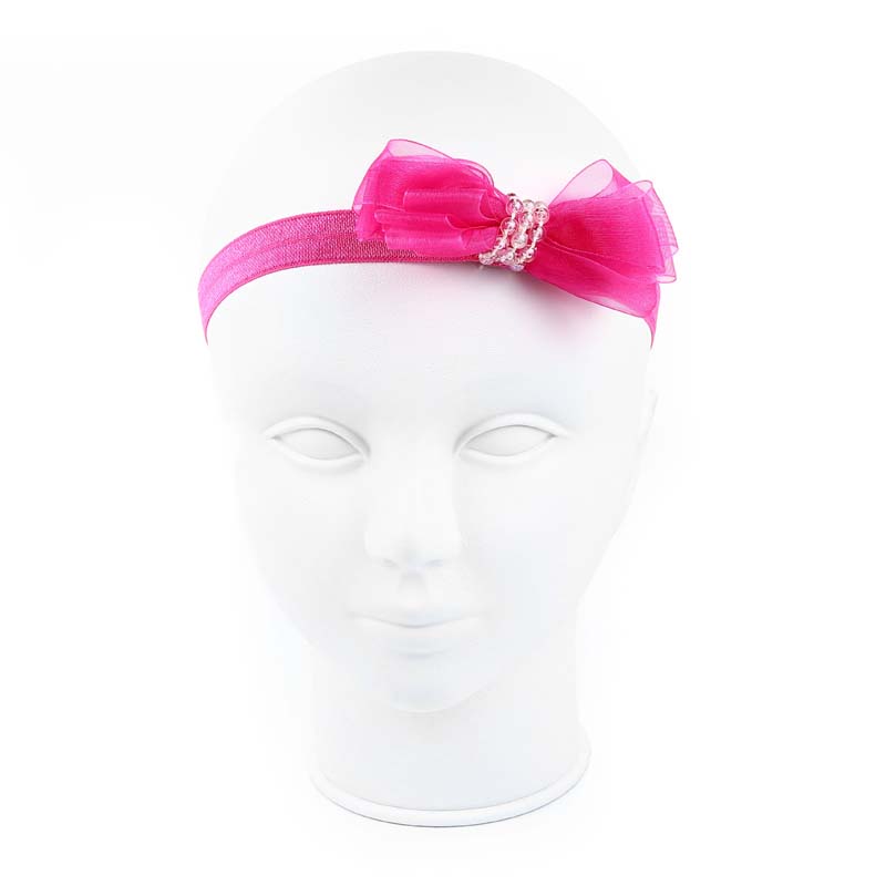 Kids Headband Bow Pink 1 pk