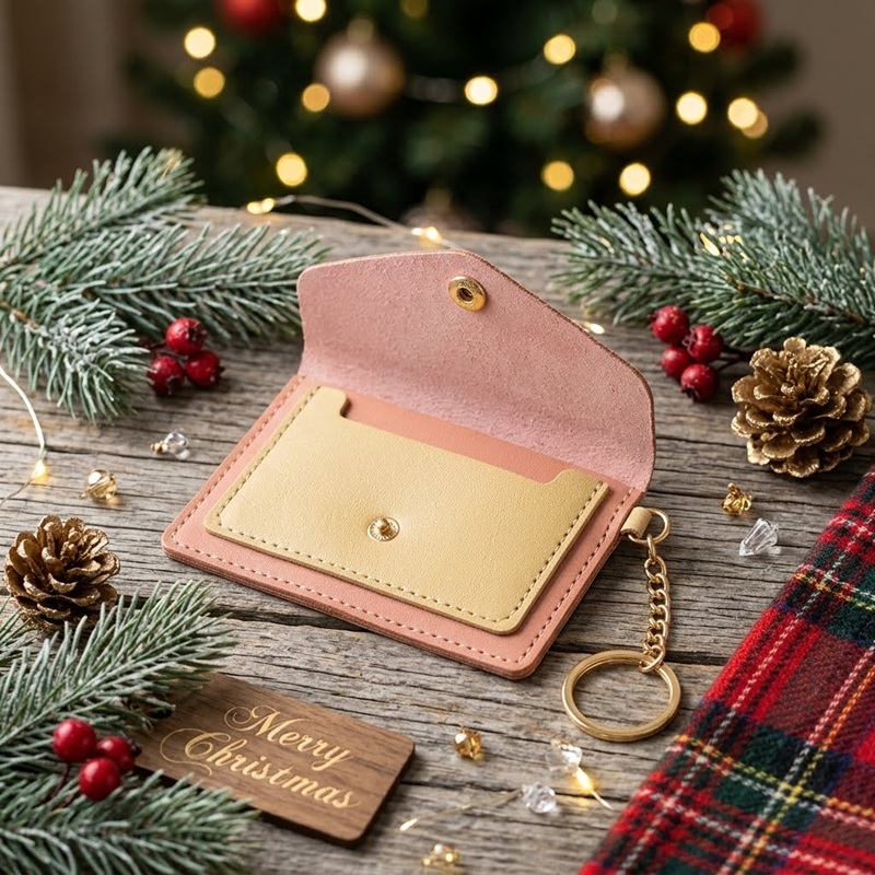 Chain Card Holder Pink