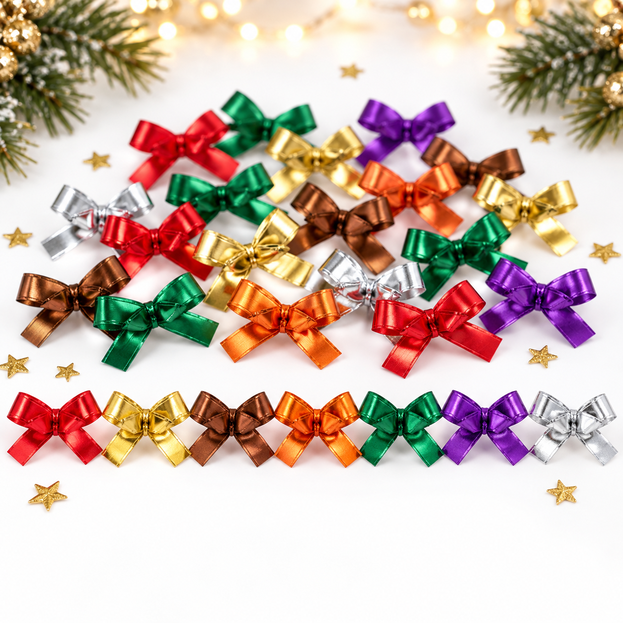 Bows Ass Metallic Plain Colours 30's - 19mm