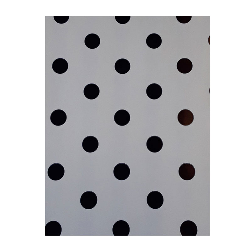 C/Roll Polka Dots Navy on White Paper 50m