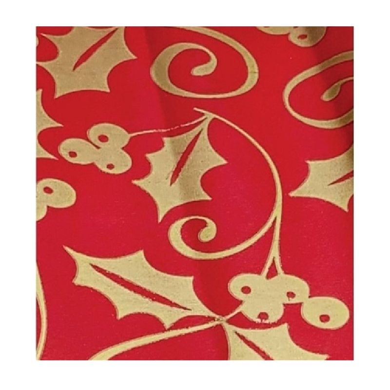 C/Roll Holly Red & Gold 100m *