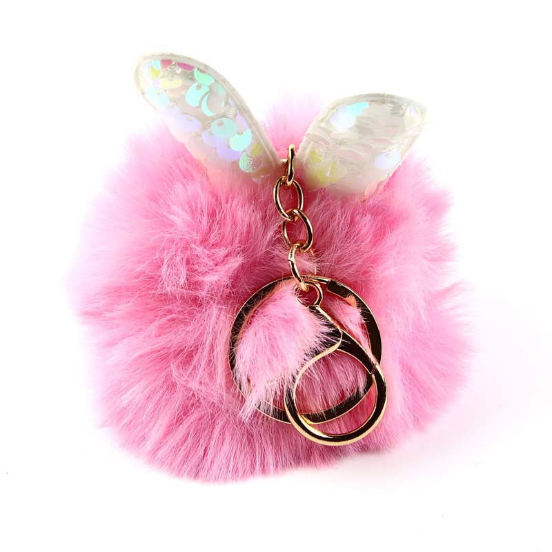 Keyring Glitter Ears Pom