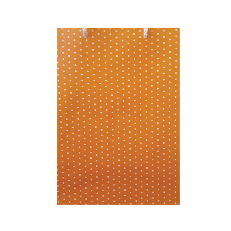 Gift Bag Large Orange with White Dots