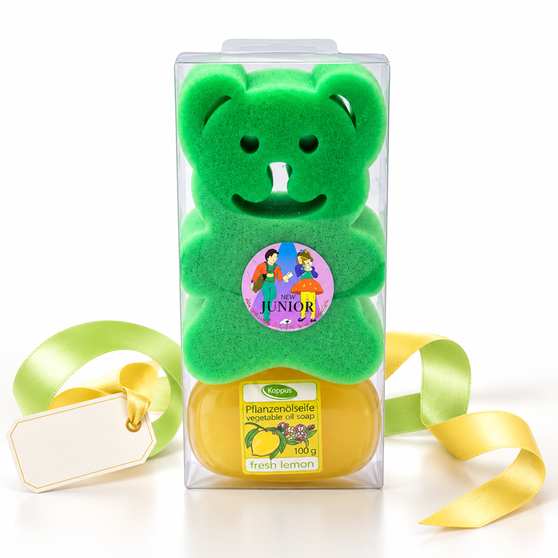 Gift Set Fruit Soap 100g & Animal Sponge