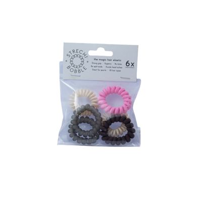 Stretchi Bobble Pastel Blue Beige & Pink 6 Pack
