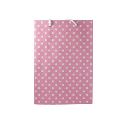 Gift Bag Baby Pink With White Dots