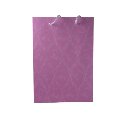 Gift Bag Pink With White Flowers Medium