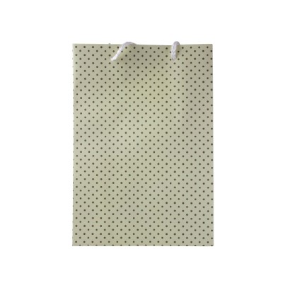 Gift Bag Cream with small Brown Dots Med