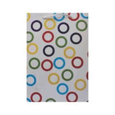 Gift Bag Small White with Colour Circles