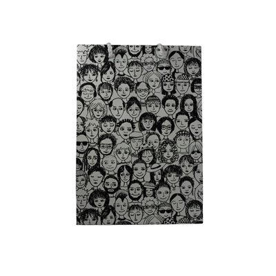 Gift Bag Medium Black & White Faces