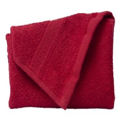 Face Cloth White Dia 30x30cm Red
