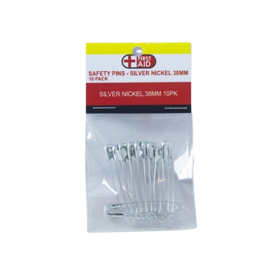 Safety Pins Silver Nickel 38mm 10pk