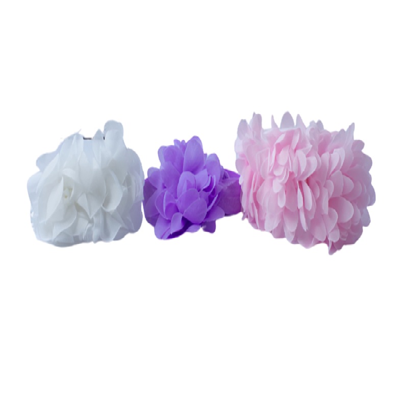Flower Headbands Wht Pink & Purple 3pk*
