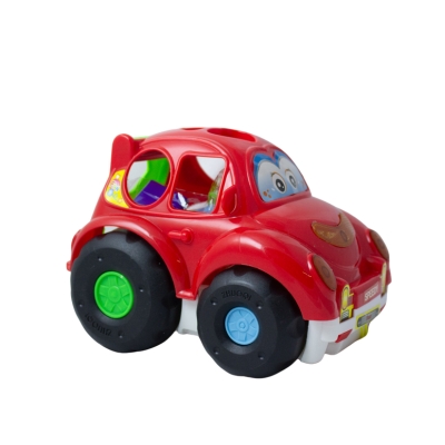 Toy Pull Along Car with Blocks in Mesh Bag