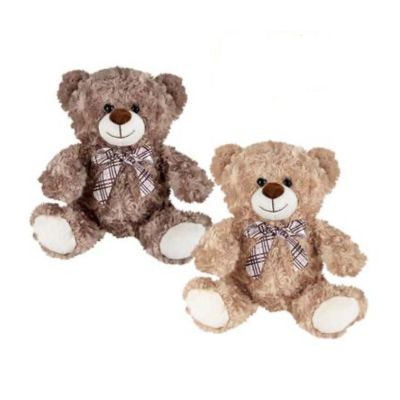 Toy Plush Bear With Ribbon 32cm Asstd