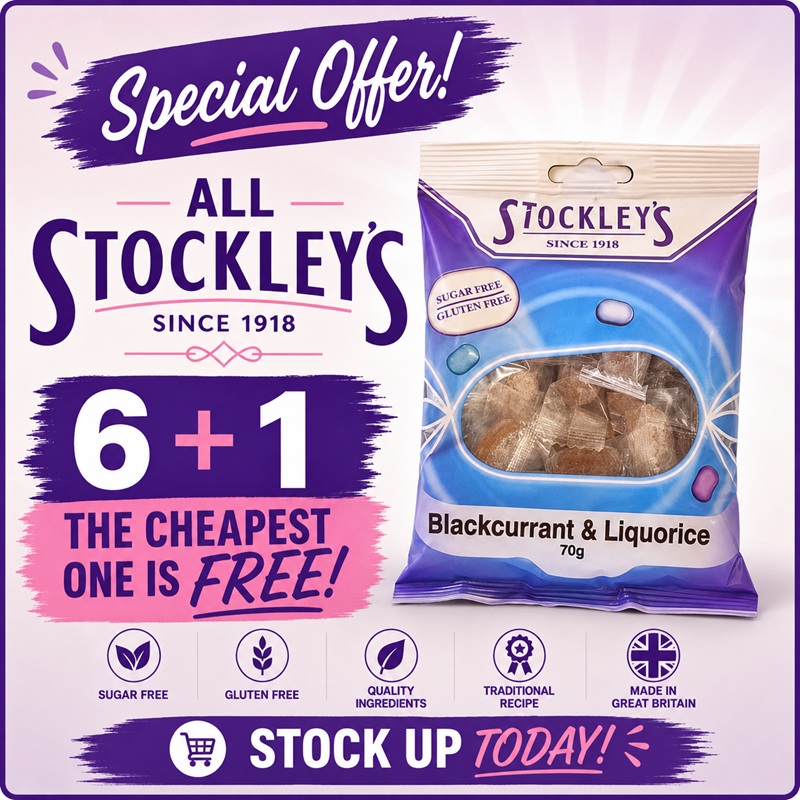 Stockleys Sugar Free B/Currant & Liquorice 70g