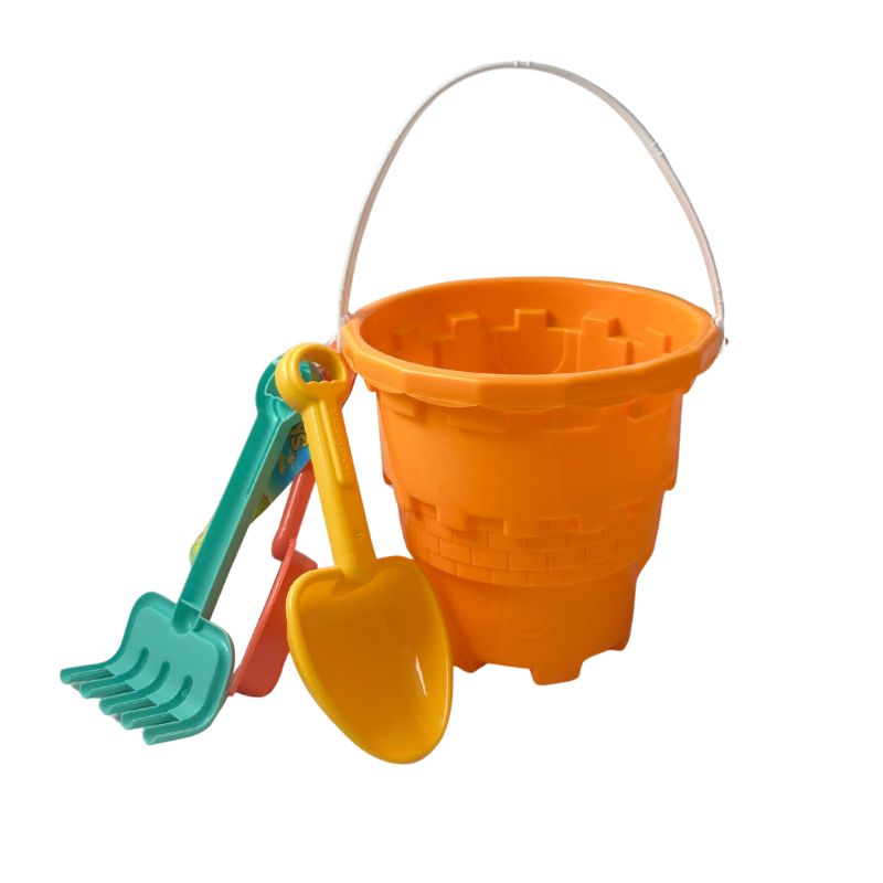 Toy Beach Bucket with 3 Spades