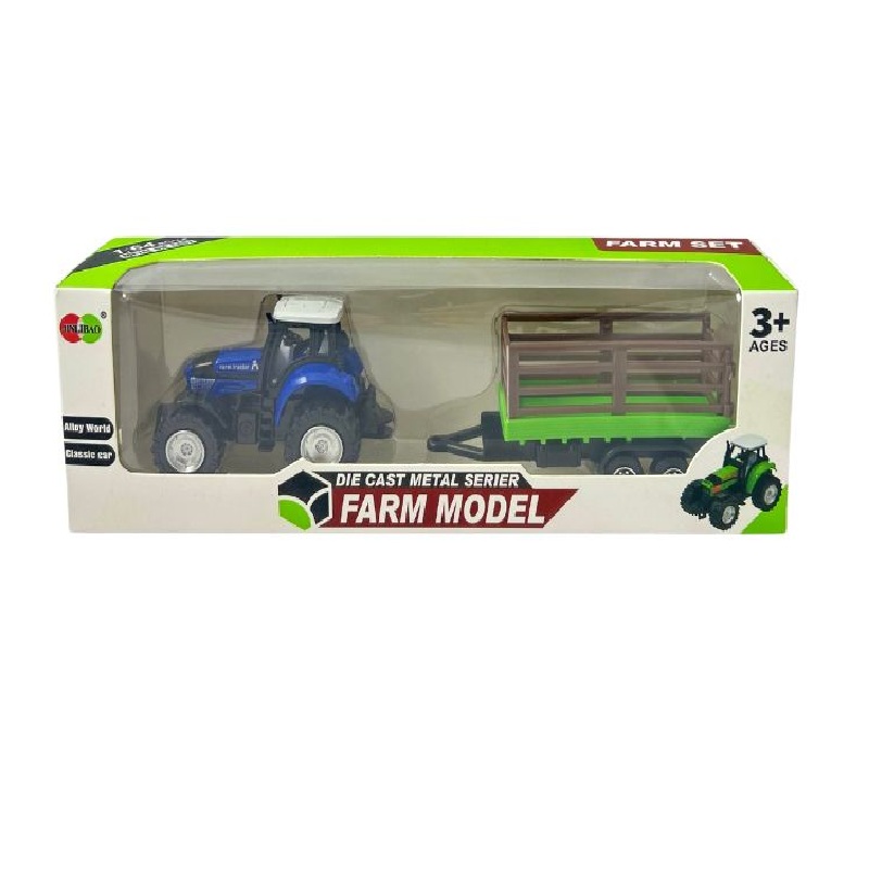 Toy Farm Tractor/Trailor Metal
