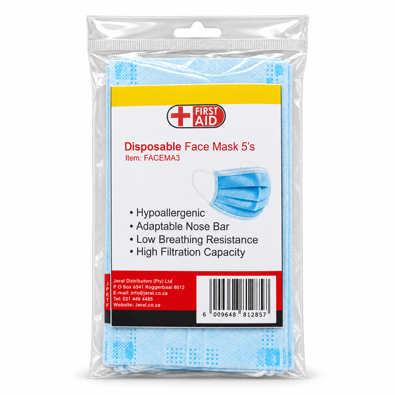 Face Mask Blue 3ply 5's