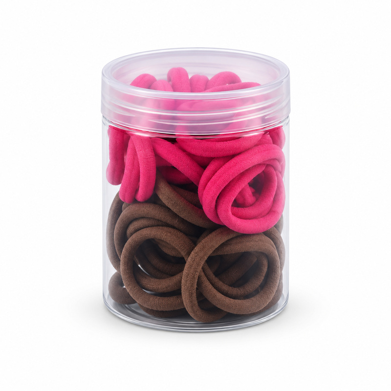 Hair Rings Pink & Nude 50pk Drum